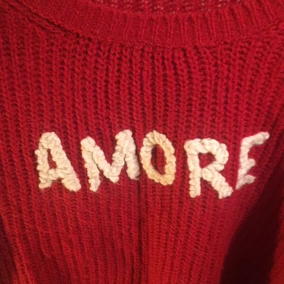 Red Knit Sweater AMORE S / M - Picture 4 of 4